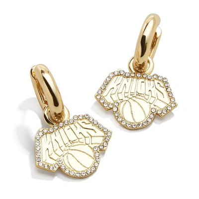 Shop Baublebar New York Knicks Huggie Earrings In Gold