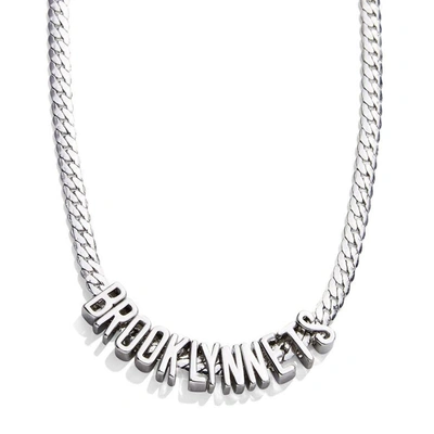 Shop Baublebar Brooklyn Nets Team Chain Necklace In Silver