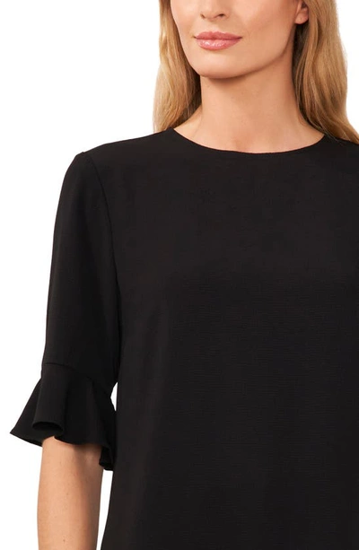 Cece Ruffle Cuff Blouse In Rich Black
