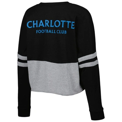 Shop Boxercraft Black Charlotte Fc Cropped Retro Jersey Long Sleeve T-shirt