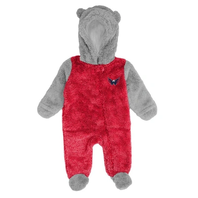 Shop Outerstuff Newborn & Infant Red Washington Capitals Game Nap Teddy Fleece Bunting Full-zip Sleeper