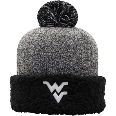 Shop Top Of The World Black West Virginia Mountaineers Snug Cuffed Knit Hat With Pom