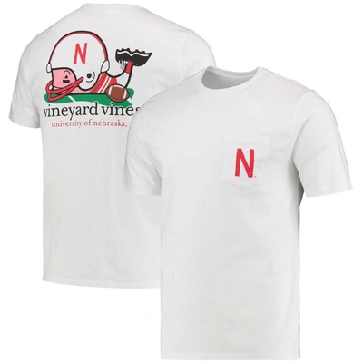Shop Vineyard Vines White Nebraska Huskers Football Whale T-shirt