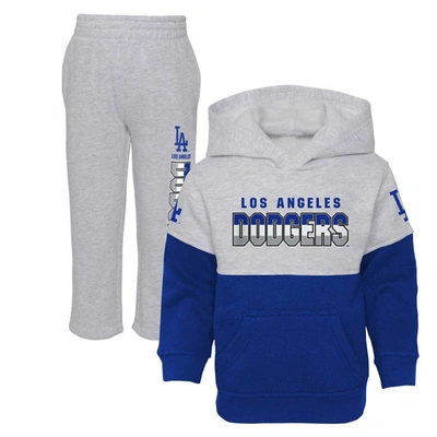 Shop Outerstuff Toddler Royal/heather Gray Los Angeles Dodgers Two-piece Playmaker Set