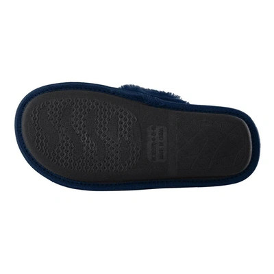 Shop Foco Navy Chicago Bears Two-tone Crossover Faux Fur Slide Slippers