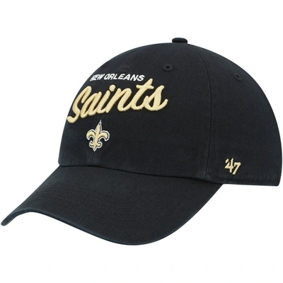 Shop 47 ' Black New Orleans Saints Phoebe Clean Up Adjustable Hat
