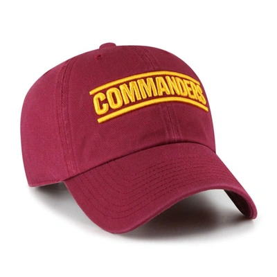 Shop 47 ' Burgundy Washington Commanders Script Clean Up Adjustable Hat