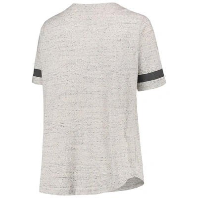 Shop Profile Heathered Gray Buffalo Bills Plus Size Lace-up V-neck T-shirt In Heather Gray
