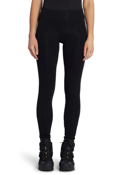 Shop Moncler Logo Patch High Waist Leggings In Black