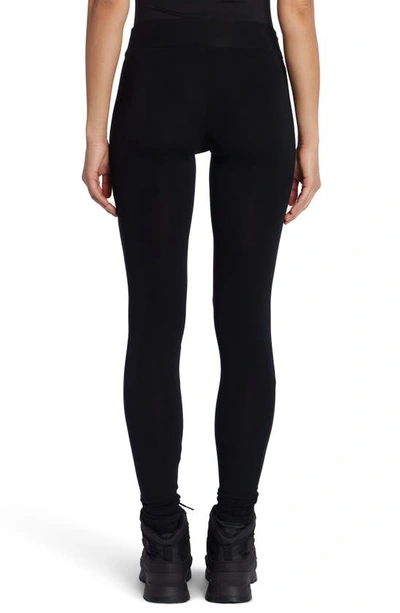 Shop Moncler Logo Patch High Waist Leggings In Black