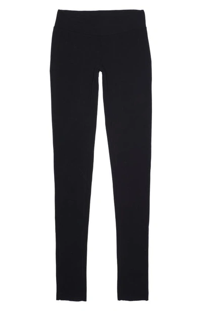 Shop Moncler Logo Patch High Waist Leggings In Black