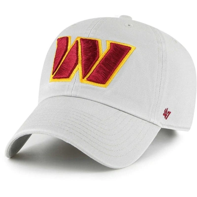 Shop 47 ' Gray Washington Commanders Clean Up Adjustable Hat