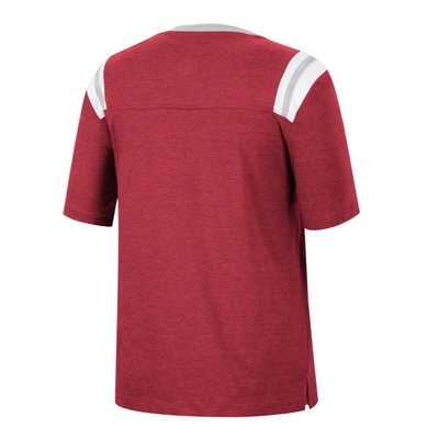 Shop Colosseum Heathered Crimson Alabama Crimson Tide 15 Min Early Football V-neck T-shirt