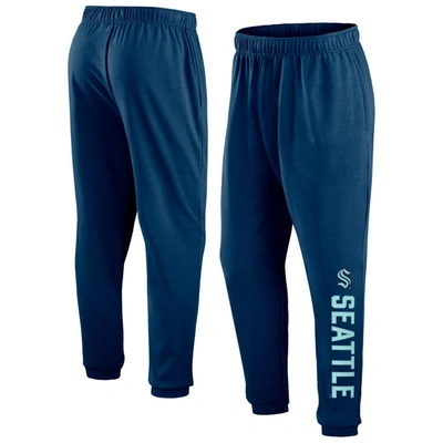 Shop Fanatics Branded Deep Sea Blue Seattle Kraken Chop Block Fleece Sweatpants In Navy