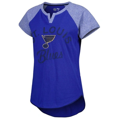 Shop Starter Blue St. Louis Blues Grand Slam Raglan Notch Neck T-shirt