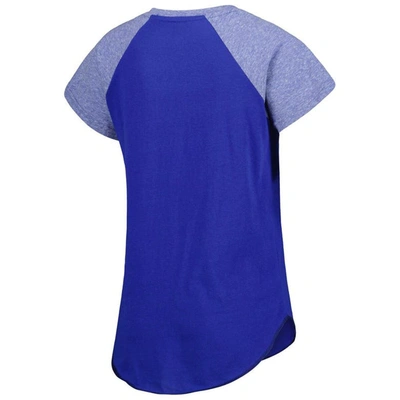 Shop Starter Blue St. Louis Blues Grand Slam Raglan Notch Neck T-shirt
