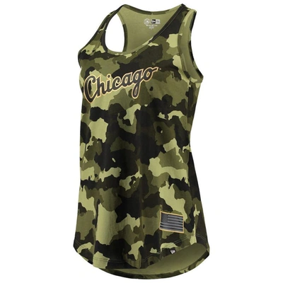 Shop New Era Green Chicago White Sox 2022 Mlb Armed Forces Day Camo Racerback Tank Top