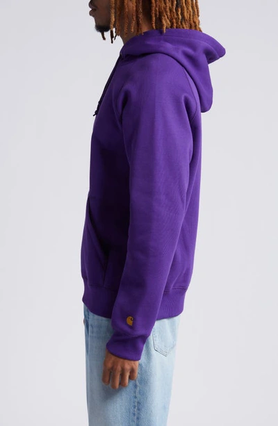 Shop Carhartt Work In Progress Chase Cotton Blend Hoodie In Tyrian / Gold