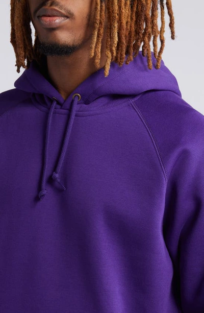 Shop Carhartt Work In Progress Chase Cotton Blend Hoodie In Tyrian / Gold