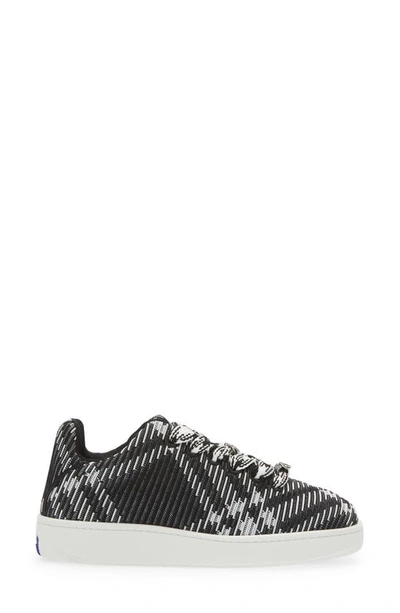 Shop Burberry Check Knit Box Sneaker In Black Ip Check