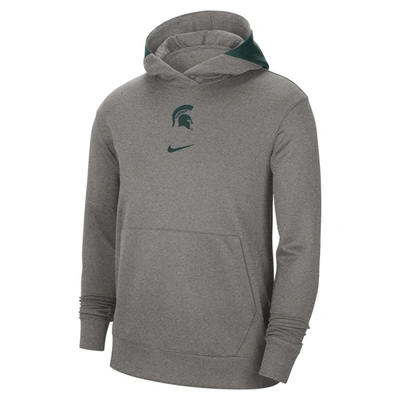 Shop Nike Heather Gray Michigan State Spartans Team Basketball Spotlight Performance Pullover Hoodie