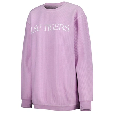 Shop Pressbox Purple Lsu Tigers Comfy Cord Bar Print Pullover Sweatshirt
