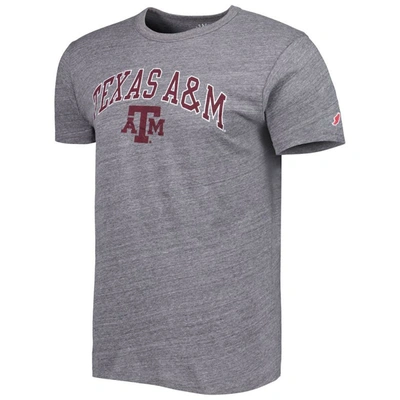 Shop League Collegiate Wear Heather Gray Texas A&m Aggies 1965 Arch Victory Falls Tri-blend T-shirt