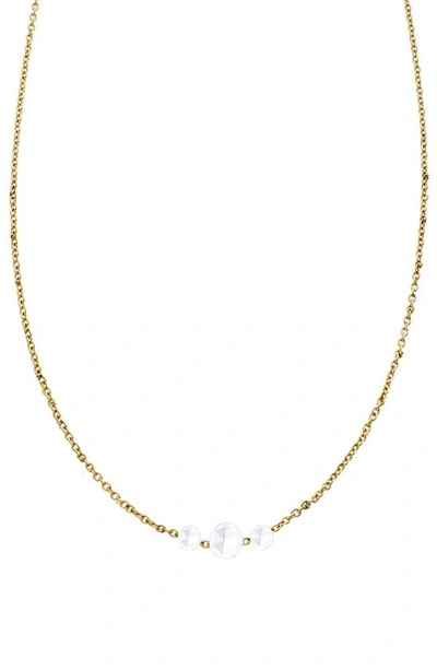 Shop Sethi Couture Rose Cut 3-stone Diamond Necklace In Yellow Gold/ Diamond