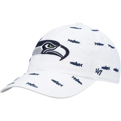 Shop 47 ' White Seattle Seahawks Confetti Clean Up Adjustable Hat