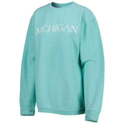 Shop Pressbox Mint Michigan Wolverines Comfy Cord Bar Print Pullover Sweatshirt
