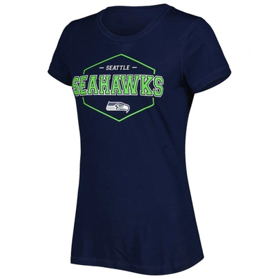 Shop Concepts Sport College Navy/neon Green Seattle Seahawks Badge T-shirt & Pants Sleep Set