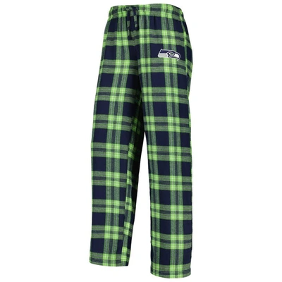 Shop Concepts Sport College Navy/neon Green Seattle Seahawks Badge T-shirt & Pants Sleep Set