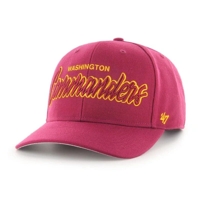 Shop 47 ' Burgundy Washington Commanders Street Script Mvp Snapback Hat