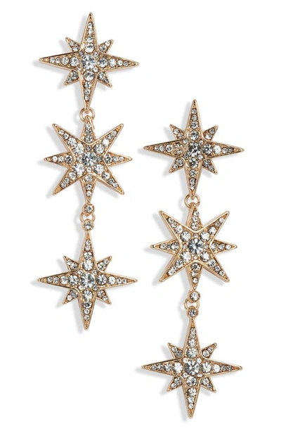 Shop Baublebar Triple Crystal Star Drop Earrings In Gold