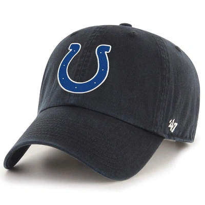 Shop 47 ' Black Indianapolis Colts 40th Anniversary Side Patch Clean Up Adjustable Hat