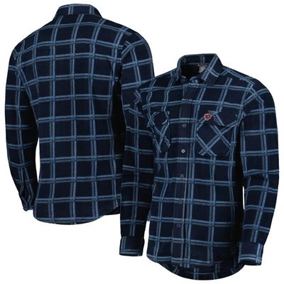 Shop Antigua Navy Chicago Bears Industry Flannel Button-up Shirt Jacket