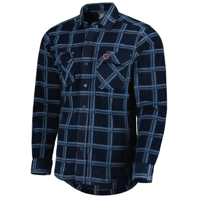 Shop Antigua Navy Chicago Bears Industry Flannel Button-up Shirt Jacket