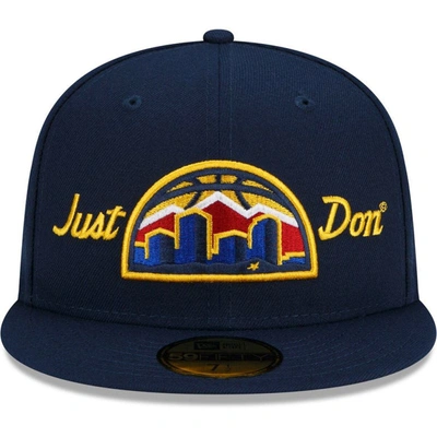 Shop New Era X Just Don Navy Denver Nuggets 59fifty Fitted Hat