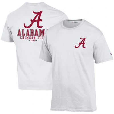 Shop Champion White Alabama Crimson Tide Team Stack 2-hit T-shirt