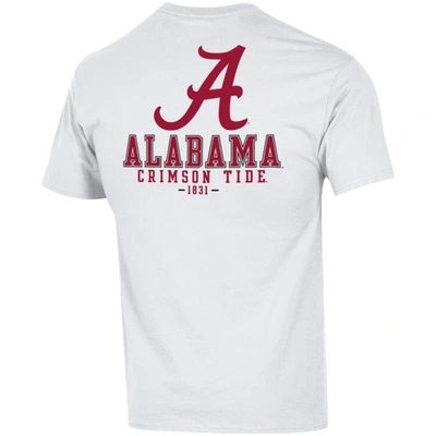 Shop Champion White Alabama Crimson Tide Team Stack 2-hit T-shirt