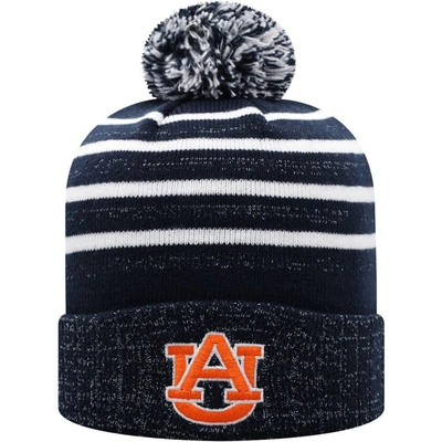 Shop Top Of The World Navy Auburn Tigers Shimmering Cuffed Knit Hat With Pom