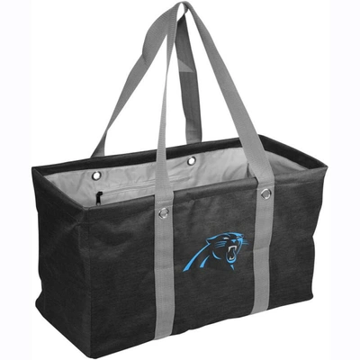 Shop Logo Brands Carolina Panthers Crosshatch Picnic Caddy Tote Bag In Black