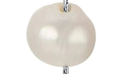 Shop Ettika Dripping Freshwater Pearl Linear Drop Earrings In Silver