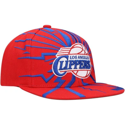 Shop Mitchell & Ness Red La Clippers Hardwood Classics Earthquake Snapback Hat