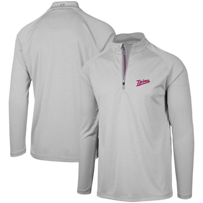 Shop Levelwear Gray Minnesota Twins Orion Historic Logo Raglan Quarter-zip Jacket