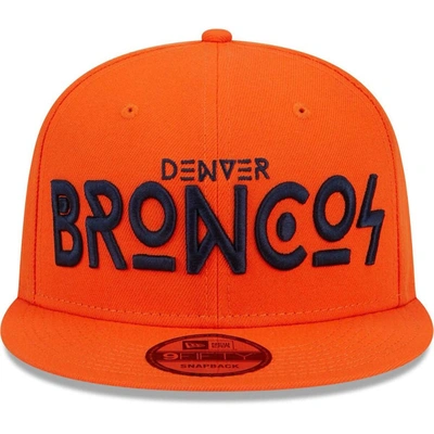 Shop New Era Orange Denver Broncos Word 9fifty Snapback Hat