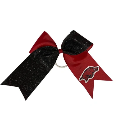 Shop Usa Licensed Bows Arkansas Razorbacks Jumbo Glitter Bow With Ponytail Holder In Crimson