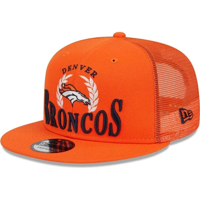 Shop New Era Orange Denver Broncos Collegiate Trucker 9fifty Snapback Hat