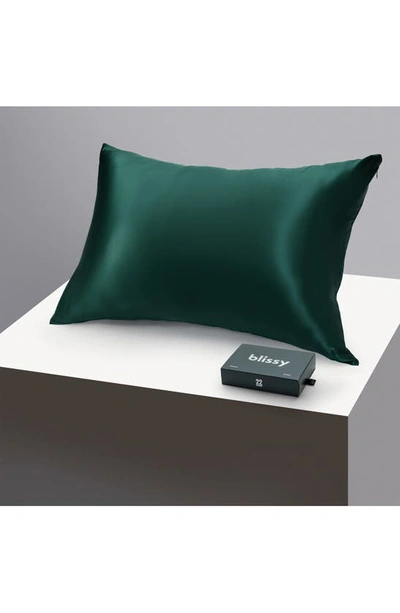 Blissy Mulberry Silk Pillowcase In Emerald