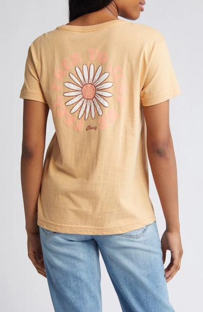 Shop Roxy Feel Free To Just Be Graphic T-shirt In Porcini